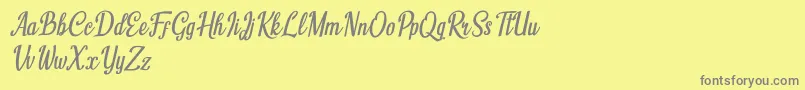 Humble Cafe Italic Font – Gray Fonts on Yellow Background