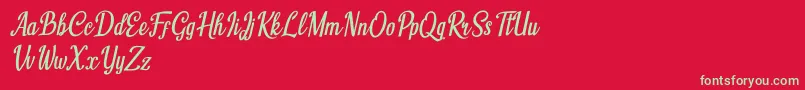 Humble Cafe Italic Font – Green Fonts on Red Background