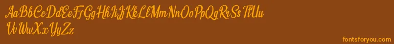 Humble Cafe Italic Font – Orange Fonts on Brown Background