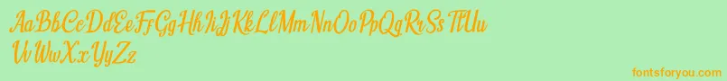 Humble Cafe Italic Font – Orange Fonts on Green Background