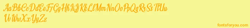 Humble Cafe Italic Font – Orange Fonts on Yellow Background