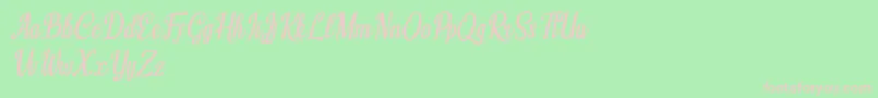 Humble Cafe Italic-Schriftart – Rosa Schriften auf grünem Hintergrund