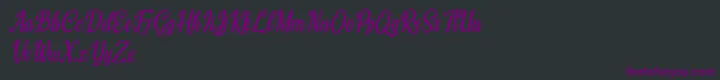Humble Cafe Italic-Schriftart – Violette Schriften auf schwarzem Hintergrund