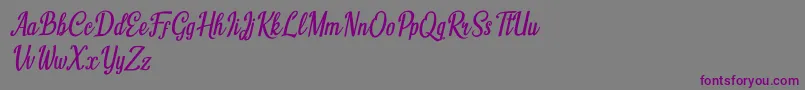フォントHumble Cafe Italic – 紫色のフォント、灰色の背景