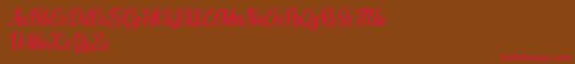 Humble Cafe Italic-Schriftart – Rote Schriften auf braunem Hintergrund