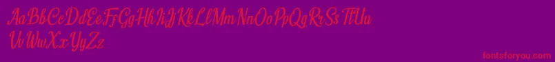 Humble Cafe Italic Font – Red Fonts on Purple Background