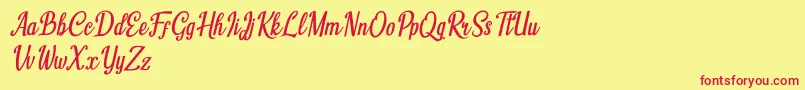 Humble Cafe Italic Font – Red Fonts on Yellow Background