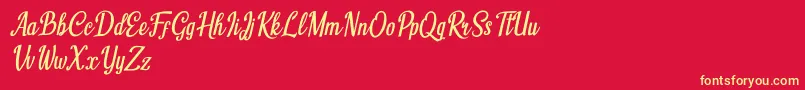 Humble Cafe Italic-Schriftart – Gelbe Schriften auf rotem Hintergrund