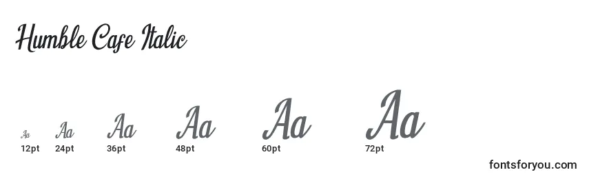 Humble Cafe Italic Font Sizes