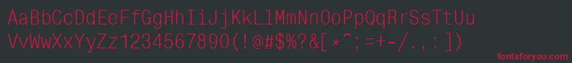 フォントMono ffy – 黒い背景に赤い文字