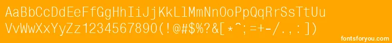 Mono ffy-Schriftart – Weiße Schriften auf orangefarbenem Hintergrund