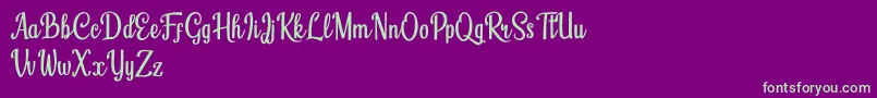 Humble Cafe Font – Green Fonts on Purple Background