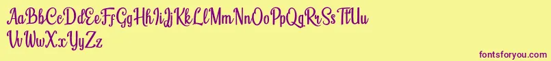 Humble Cafe Font – Purple Fonts on Yellow Background