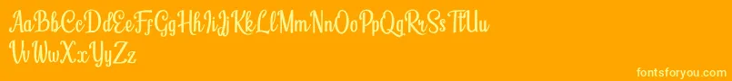 Humble Cafe Font – Yellow Fonts on Orange Background
