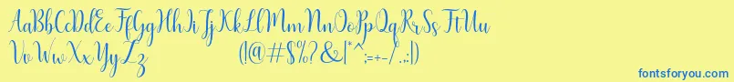 Humble Script Font – Blue Fonts on Yellow Background