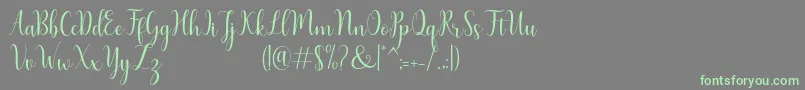 フォントHumble Script – 灰色の背景に緑のフォント