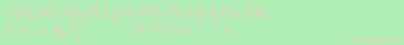 フォントHumble Script – 緑の背景にピンクのフォント