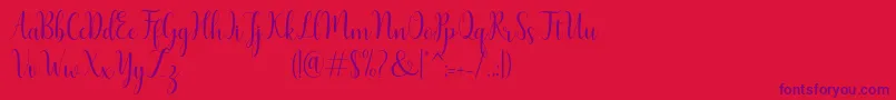 Humble Script-Schriftart – Violette Schriften auf rotem Hintergrund