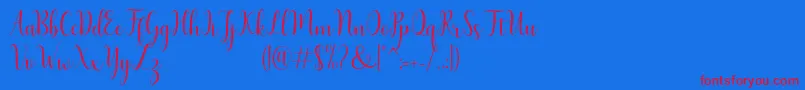 Humble Script-Schriftart – Rote Schriften auf blauem Hintergrund