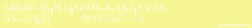 フォントHumble Script – 黄色い背景に白い文字