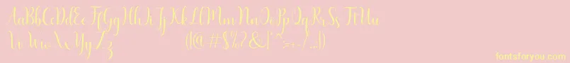 Humble Script-Schriftart – Gelbe Schriften auf rosa Hintergrund