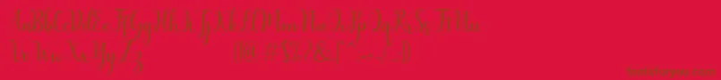 Humble-Schriftart – Braune Schriften auf rotem Hintergrund