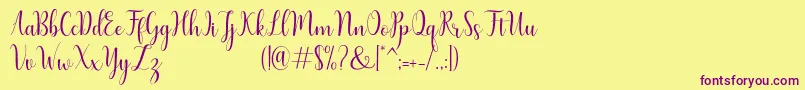 Humble Font – Purple Fonts on Yellow Background