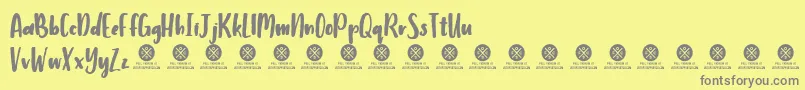 Humbley Script Demo Font – Gray Fonts on Yellow Background