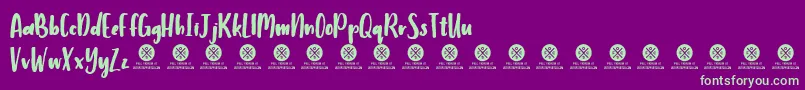 Humbley Script Demo Font – Green Fonts on Purple Background