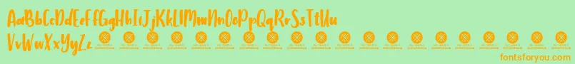 Подробнее о шрифте Humbley Script Demo Шрифт Humbley Script Demo – оранжевые шрифты на зелёном фоне
