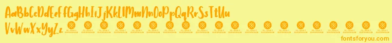 Lisätietoja Humbley Script Demo-fontista Humbley Script Demo-fontti – oranssit fontit keltaisella taustalla