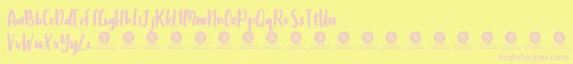 Humbley Script Demo Font – Pink Fonts on Yellow Background