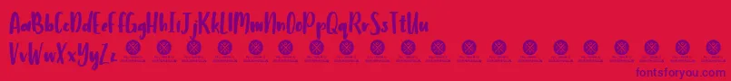 Humbley Script Demo Font – Purple Fonts on Red Background