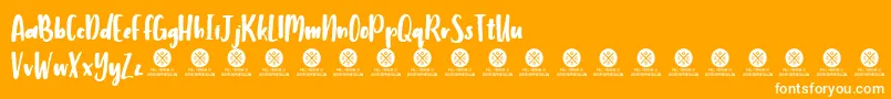 Humbley Script Demo Font – White Fonts on Orange Background