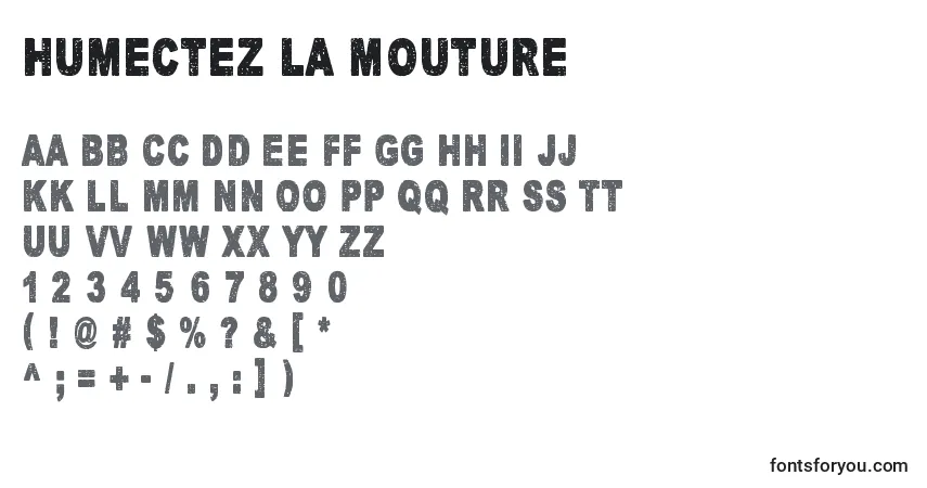 Czcionka Humectez La Mouture – alfabet, cyfry, specjalne znaki
