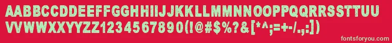 Humectez La Mouture Font – Green Fonts on Red Background