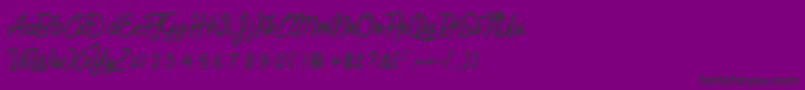 Humienly Font – Black Fonts on Purple Background