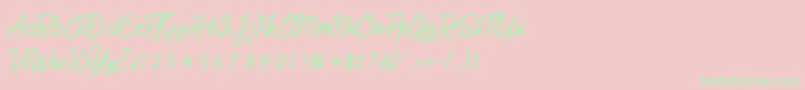 Humienly-Schriftart – Grüne Schriften auf rosa Hintergrund