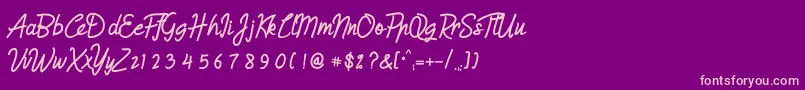 Humienly Font – Pink Fonts on Purple Background