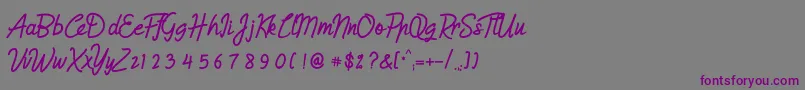 Humienly Font – Purple Fonts on Gray Background