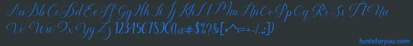 Humilde regular Font – Blue Fonts on Black Background