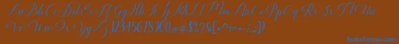 Humilde regular Font – Blue Fonts on Brown Background