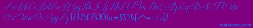 Humilde regular-Schriftart – Blaue Schriften auf violettem Hintergrund