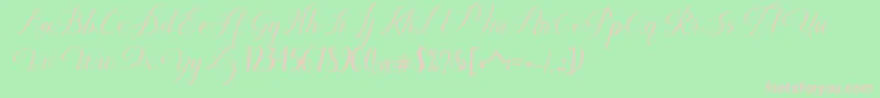 Humilde regular-fontti – vaaleanpunaiset fontit vihreällä taustalla