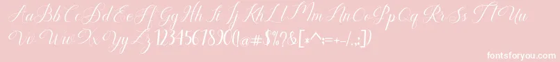 フォントHumilde regular – ピンクの背景に白い文字
