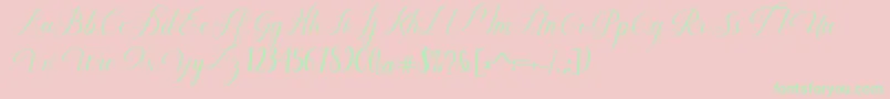 Humilde regular Font – Green Fonts on Pink Background