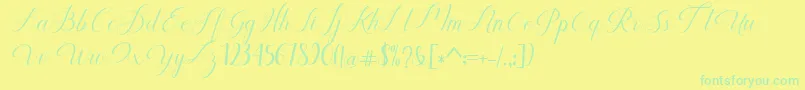 Czcionka Humilde regular – zielone czcionki na żółtym tle