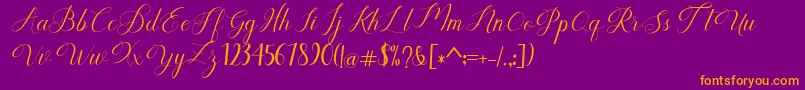 Humilde regular-Schriftart – Orangefarbene Schriften auf violettem Hintergrund