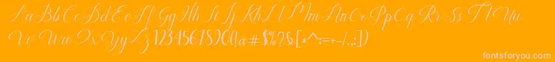 Humilde regular-Schriftart – Rosa Schriften auf orangefarbenem Hintergrund
