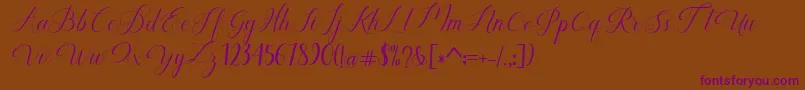 Humilde regular-Schriftart – Violette Schriften auf braunem Hintergrund